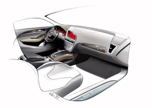 奥迪Q5内饰设计草图