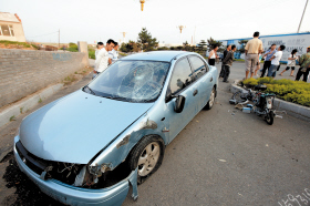 肇事车辆 本报记者 张英男 摄